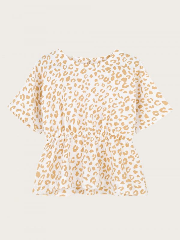 bluzka ściągana w pasie Golden Leopard