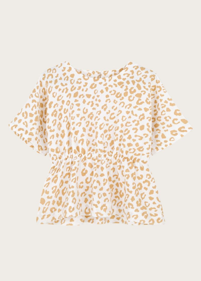 Golden Leopard peplum blouse - Kids on the Moon