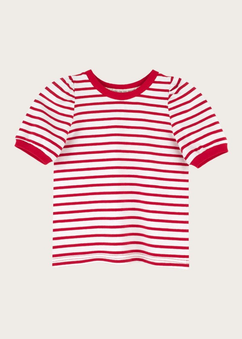 bluzka z bufkami Red Stripes
