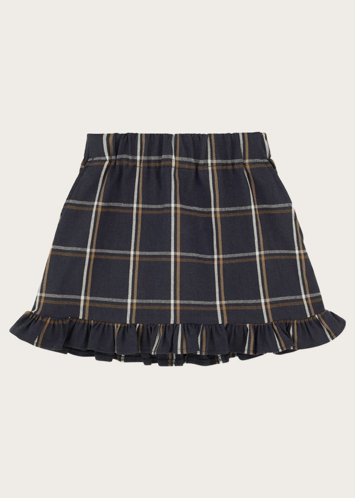 anthracite plaid ruffle skirt 