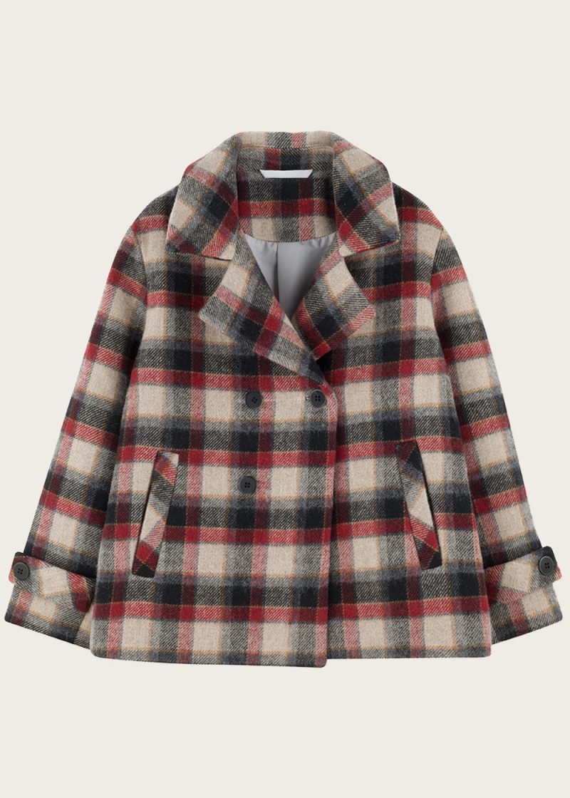 ruby plaid pea jacket - Kids on the Moon