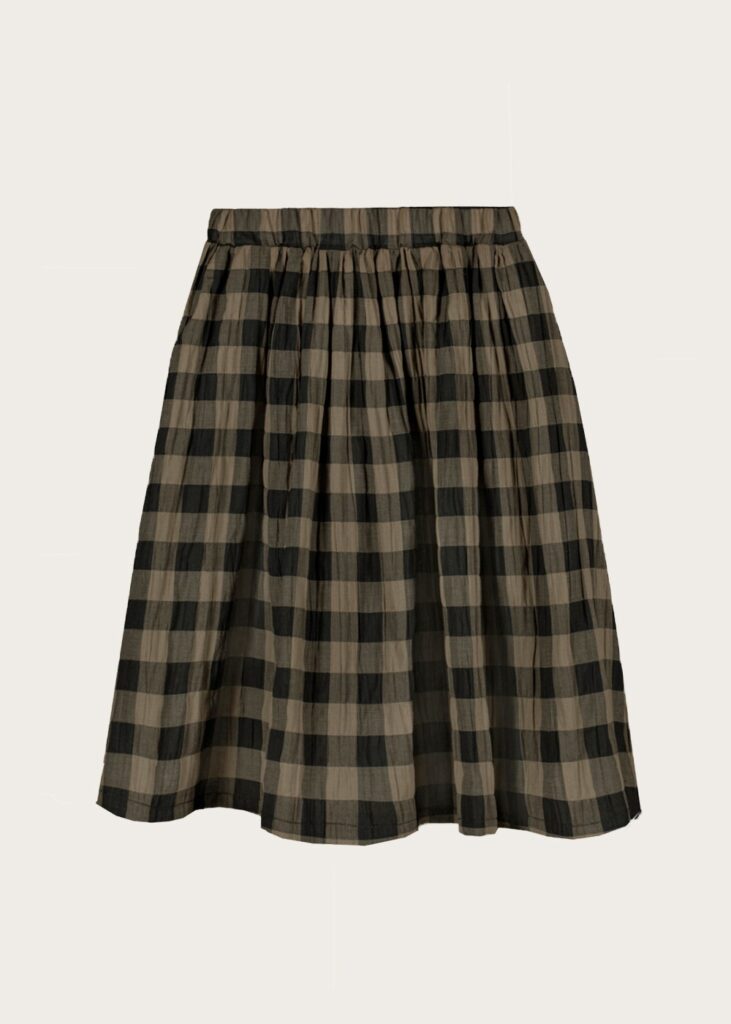 Khaki Classic Check skirt 