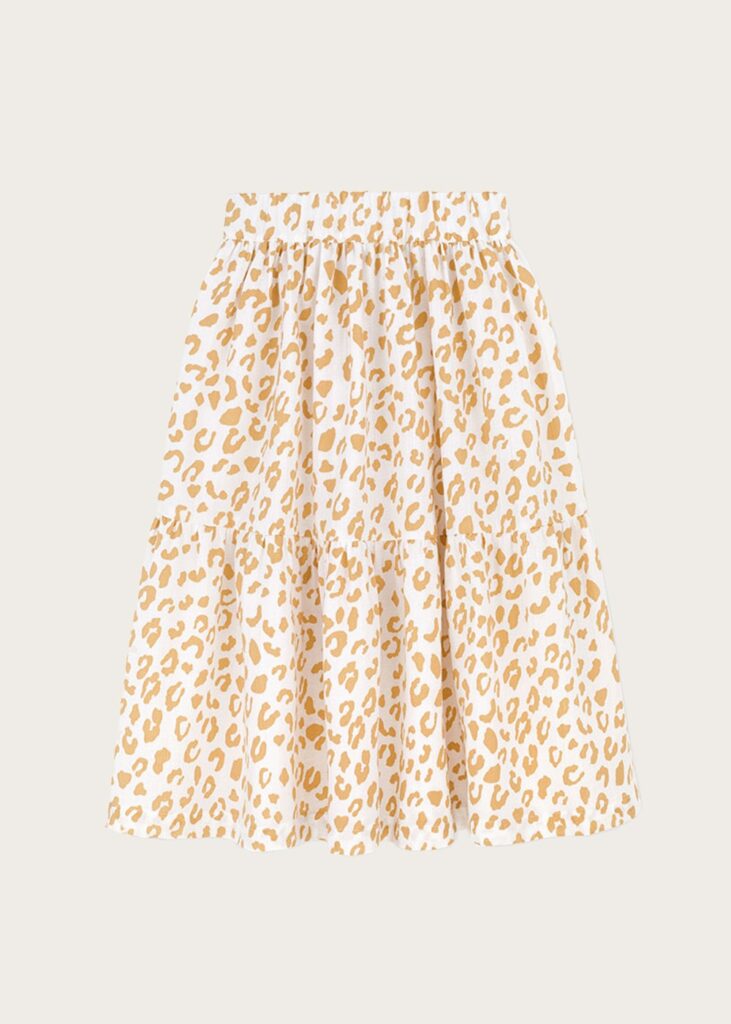 Golden Leopard cascade skirt 