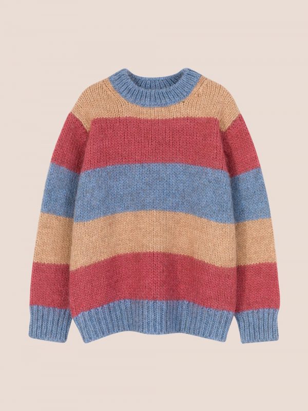 wełniany sweter dziecięcy, dla dziecka, kolorowy sweter, w pasy, na zimę, ciepły
