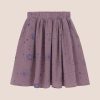 Starflower skirt purple, fioletowa spódnica z muślinu, muślinowa, do kolan, z kieszeniami, bawełna organiczna