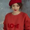 czerwona bluza LOVE, love sweatshirt