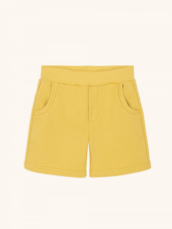 żólte szorty, jersey yellow shorts , dzianinowe spodenki
