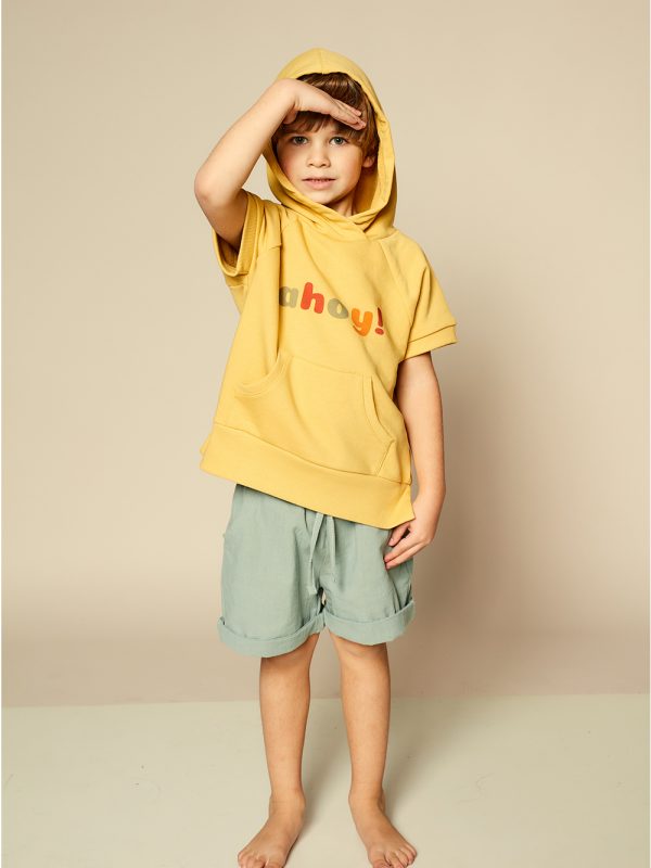 bluza z kapturem ahoy, zółta bluza z kapturem, yellow hoodie