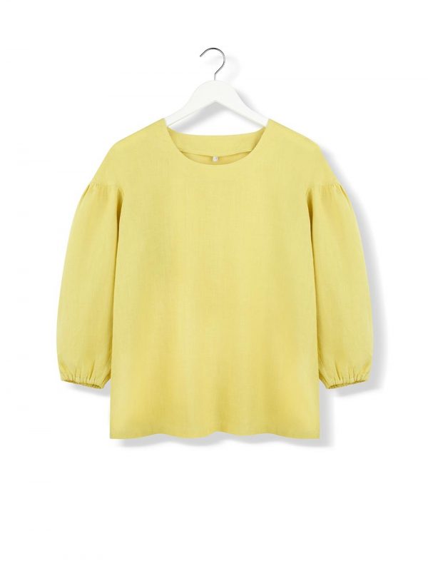 sun ray linen blouse