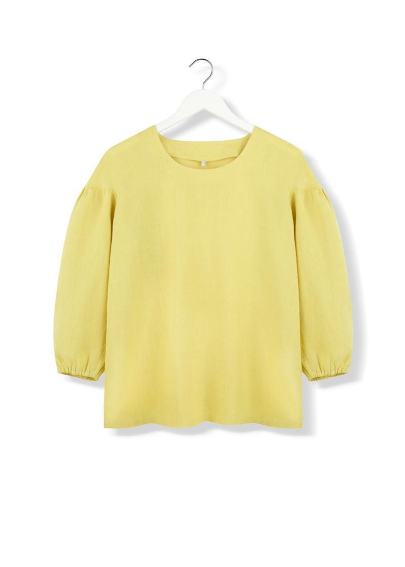 sun ray linen blouse