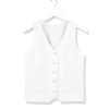 white shell linen vest