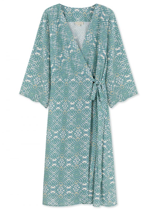 sukienka kopertowa turkusowa, envelope turquoise dress