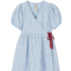 muślinowa sukienka w serduszka, błękitna sukienka z muślinu, bawełna organiczna, muslin organic cotton blue dress