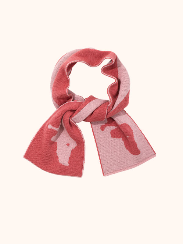 zimowy szalik, zimowy szalik dziecięcy, szalik z pieskiem, malinowo różowy, winter scarf, pink and raspberry, scarf for kids