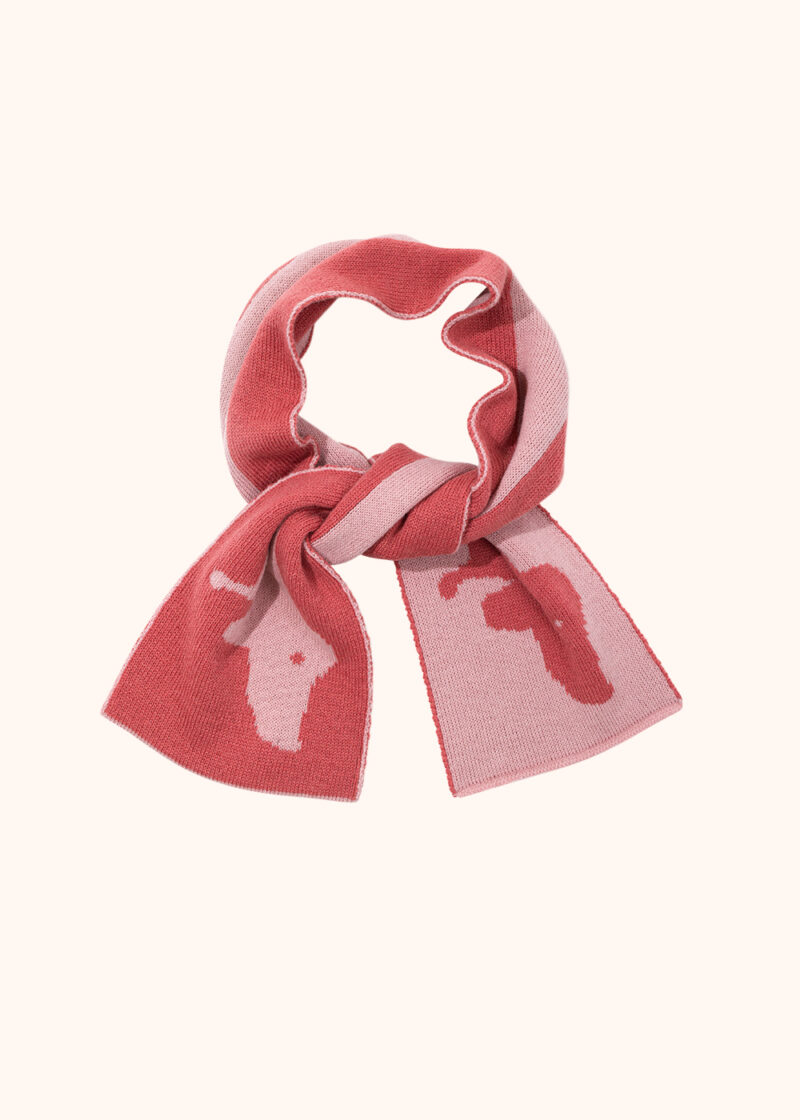 zimowy szalik, zimowy szalik dziecięcy, szalik z pieskiem, malinowo różowy, winter scarf, pink and raspberry, scarf for kids