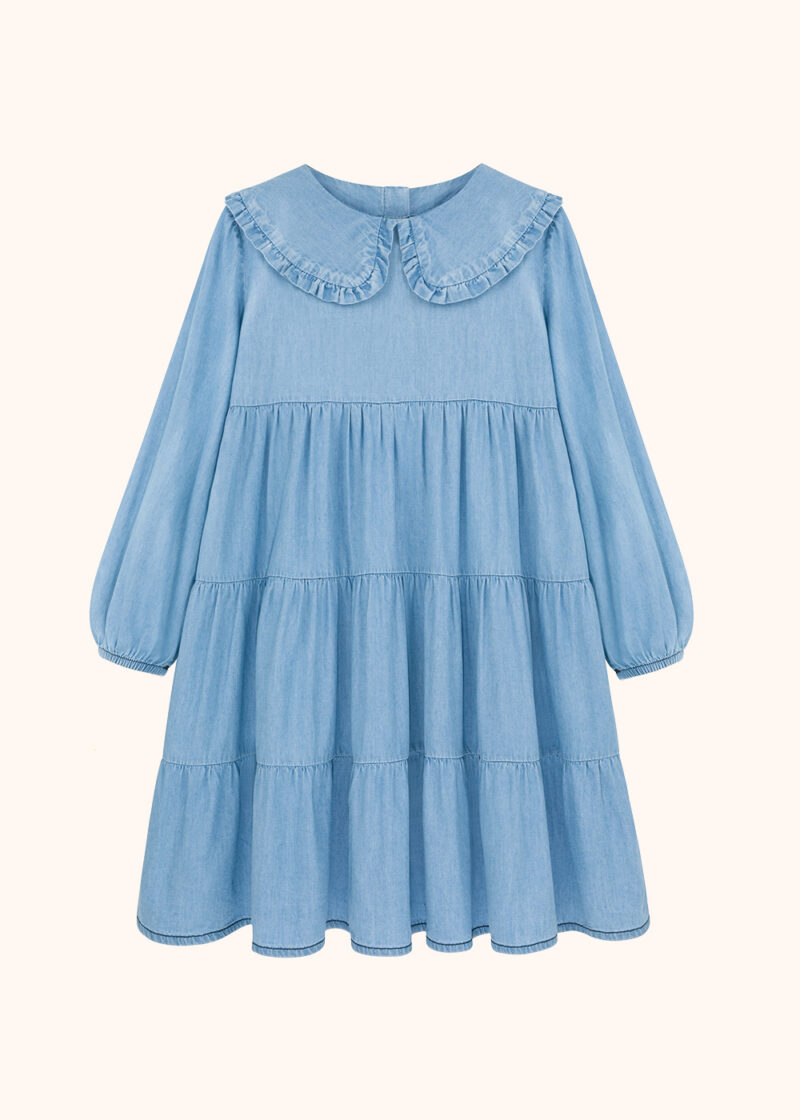 sukienka denim, sukienka niebieska, sukienka bawełniana, sukienka dziecięca, dla dziewczynek., denim dress, cotton dress, for kids, blue sky dress