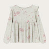 bluzka we zwory, dla dzieci, bluzka z falbankami, bluzka z bawełny organicznej, organic cotton blouse, for kids, creamy