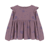 fioletowa bluzka, dla dzieci, bluzka z falbankami, bluzka we wzory, bluzka z bawełny organicznej, organic cotton blouse, purple blouse, for kids