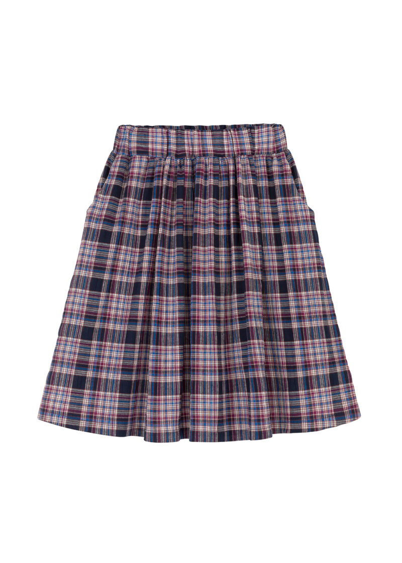spódnica w kratkę, spódnica z kieszeniami, bawełniana spódnica, dla dzieci, for kids, cotton skirt, check pattern skirt