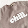 haft chenille chill, bluza dla wyluzowanych, szara bluza