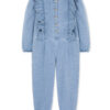 kombinezon denimowy, bawełniany kombinezon, dla dzieci, kombinezon z falbankami, cotton overalls, denim overalls, for kids