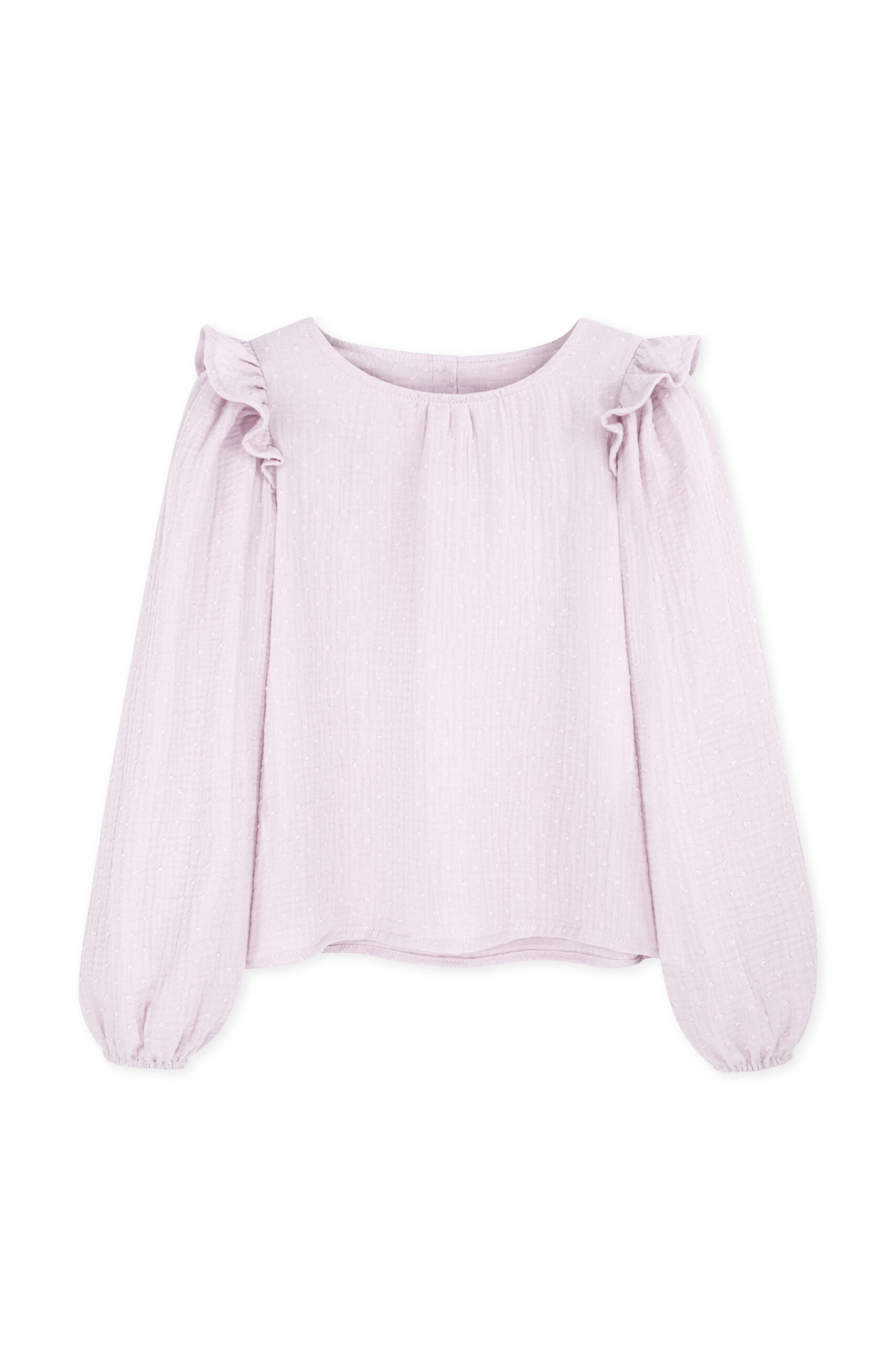 muślinowa bluzka, różowa bluzka, dla dzieci, bluzka z falbankami, organic cotton blouse, rose blouse, for kids
