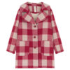 karminowy płaszcz, wełniany płaszcz, dla dzieci, płaszcz w kratkę, checkered pattern coat, carmine coat, woll coat, for kids