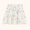 spódniczka dzianinowa dla dziewczynki, z falbaną, w niebieski kwiatki, bawełniana 100%, spódnica przed kolana