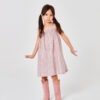 sukienka różowa dla dziewczynki, dziewczęca, dziecięca, bez rękawów, na ramiączkach, bawełniana, na lato,