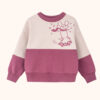 bluza dla dziewczynki, dziewczęca, dla dziecka, różowa, kremowo-bezowa, z nadrukiem myszki, z myszką na deskorolce, skate, bawełniana, dzianinowa, polski produkt, polska marka