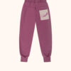 spodnie dresowe dziecięce, joggersy bawełniana, dla dziecka, różowe, burgundowe, z deskorolką