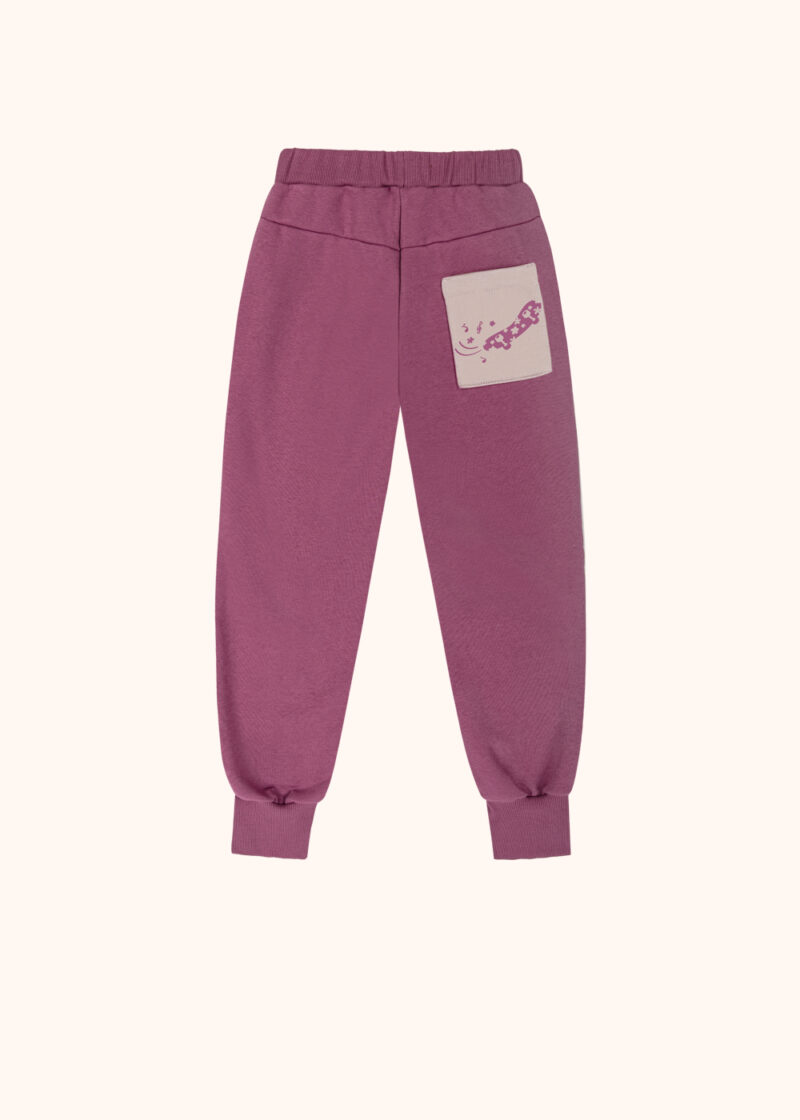 spodnie dresowe dziecięce, joggersy bawełniana, dla dziecka, różowe, burgundowe, z deskorolką