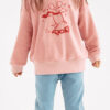 różowa bluza z froty, frotowa, dla dziewczynki, dla dziecka, z nadrukiem myszki na deskorolce, bawełniana, 100% bawełna, polski produkt