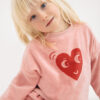 różowa bluza z  serduszkiem, z froty, frotowa, dziecięca, dla dziewczynki, 100% bawełna, cotton