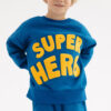 niebieska bluza dziecięca, dla dziecka, dla chłopca, z haftem chenille, super hero, dla bohatera, granatowa, bawełniana