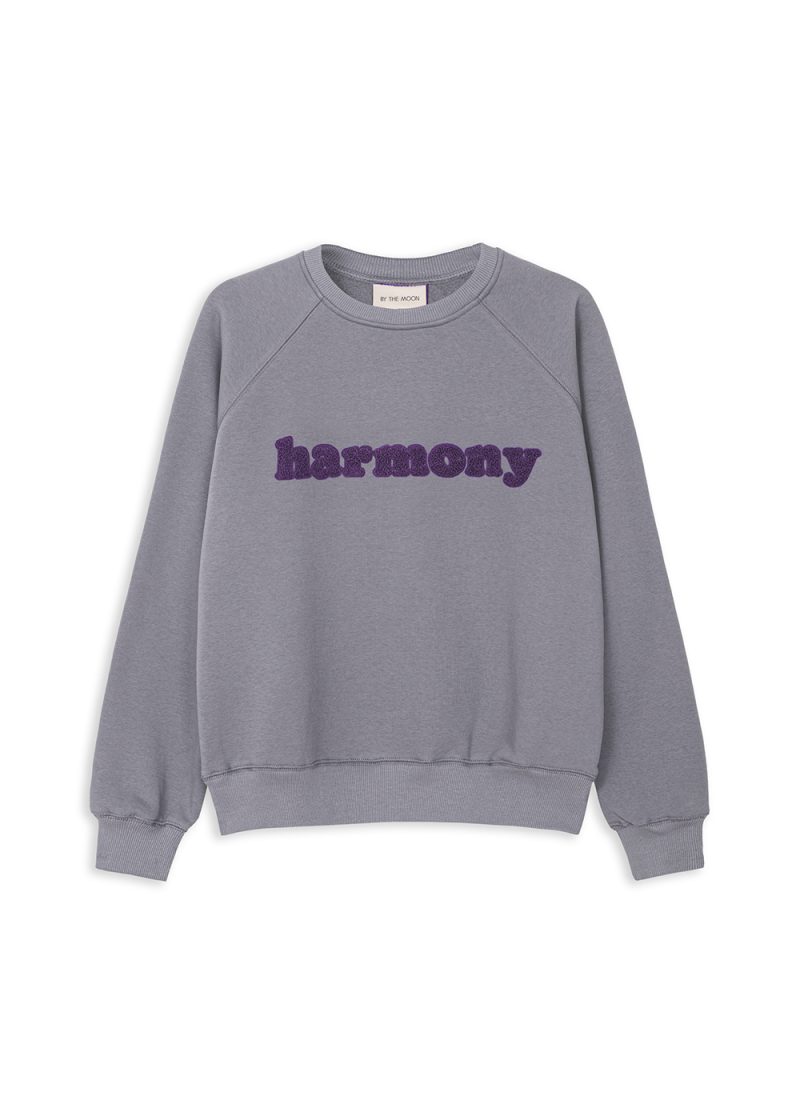 szara damska bluza, z napisem harmony, haftem harmony, bawełniana, polski produkt, polska marka, harmonia