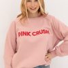 damska bluza różowa, bawełniana, z napisem pink crush, luźna, polska marka