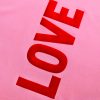 różowy damski t-shirt z napisem LOVE