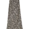 spódnica slip skirt, długa, maxi, na gumkę, w zebrę, print  czarno-kremowy, polska marka, z wiskozy, 100% wiskoza