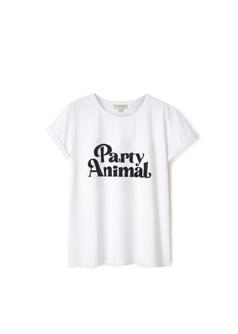 Party Animal t-shirt na imprezę, damski, biały