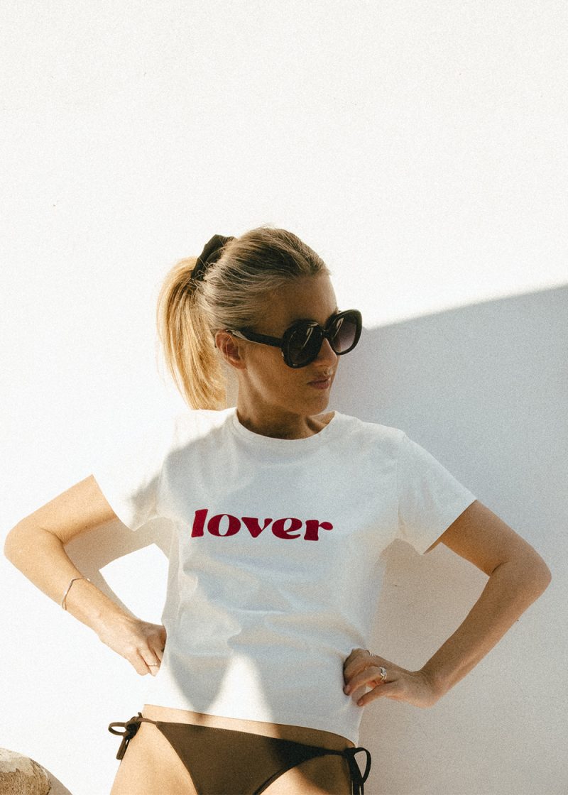 lover, koszulka damska, biała, polska marka, bawełna, t-shirt