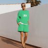 damskie szorty dzianinowe, zielone, na gumke, z kieszeniami, bluza Joy, zielona, over size, cienka dzianina pętelka