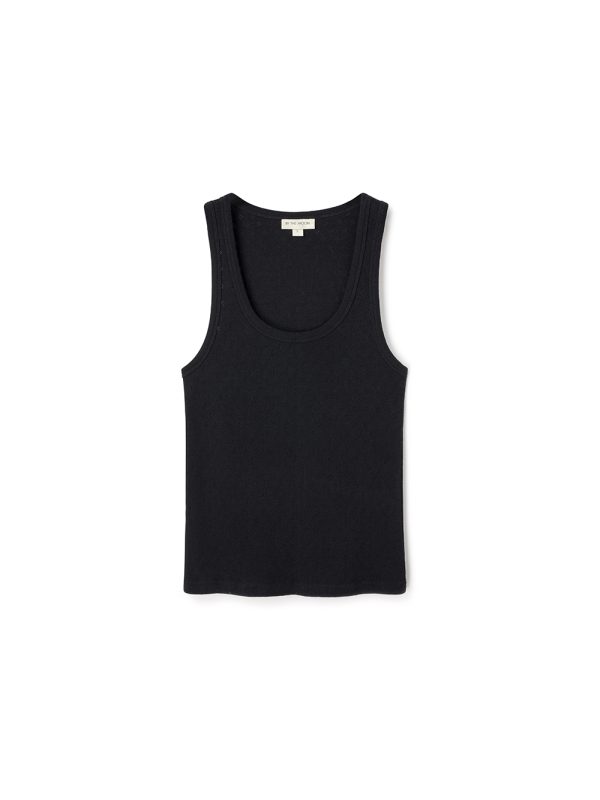 czarny tank top damski, podkoszulka czarna, bez rękawów, 100% bawełna, polska marka, by the moon, dzianina