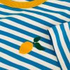 t-shirt lemon, z cytrynka, nadruk cytryny, damski, w paseczki niebieskie