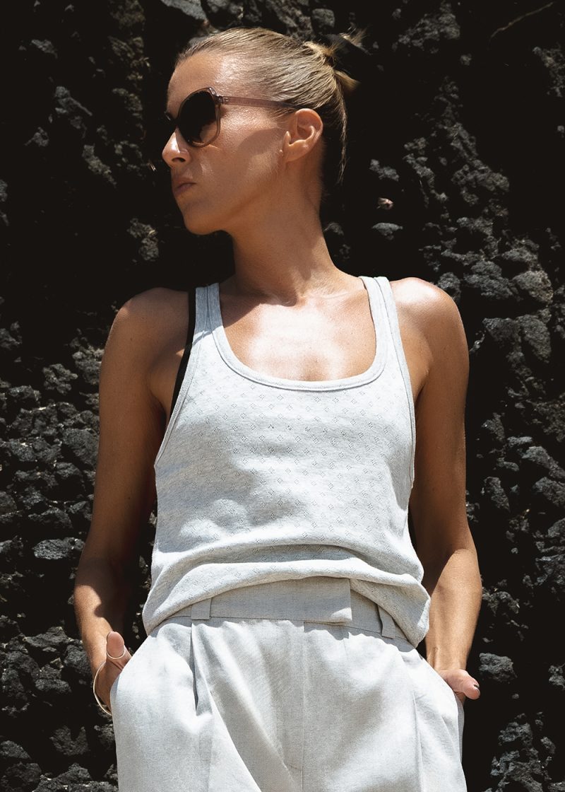 jasno szary dzamki tanktop, podkoszulka, 100% bawełna, by the moon