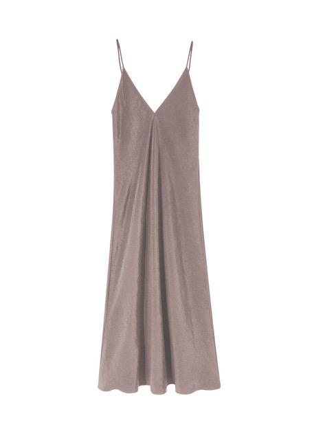 sukienka na ramiączkach damska, slip dress, mokka, czekoladowa, polska marka, połyskująca, z dekoletm